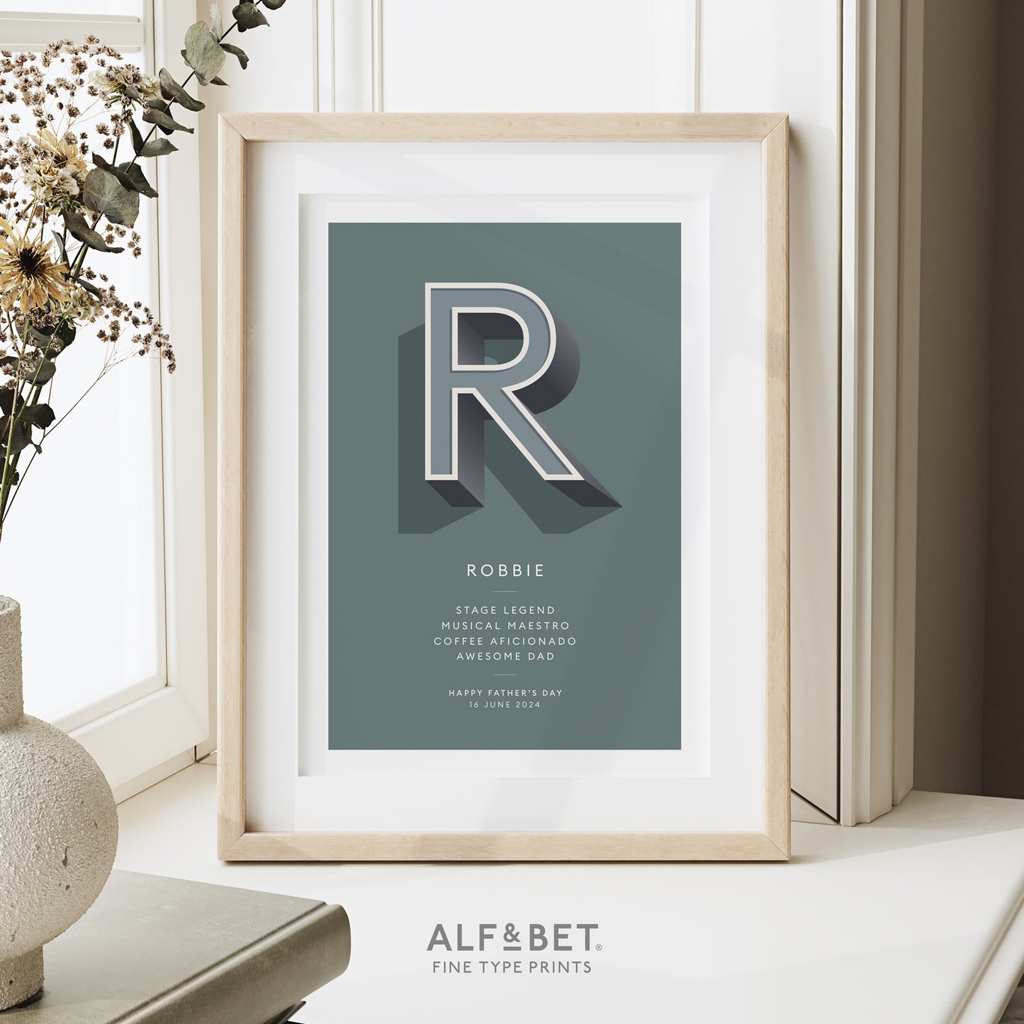 Slate Grey Personalised New Home Print from Alf and Bet