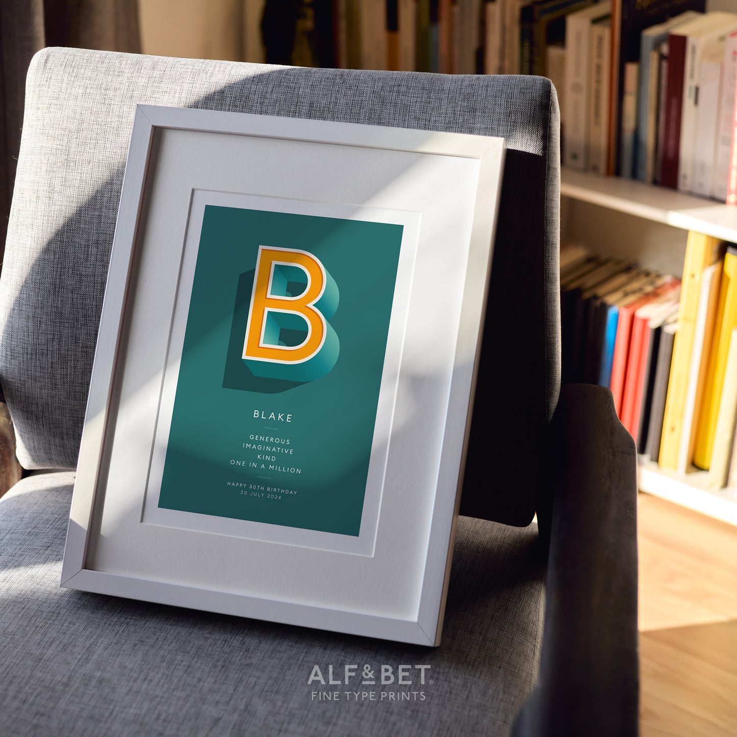 Teal Personalised Housewarming Print from Alf and Bet