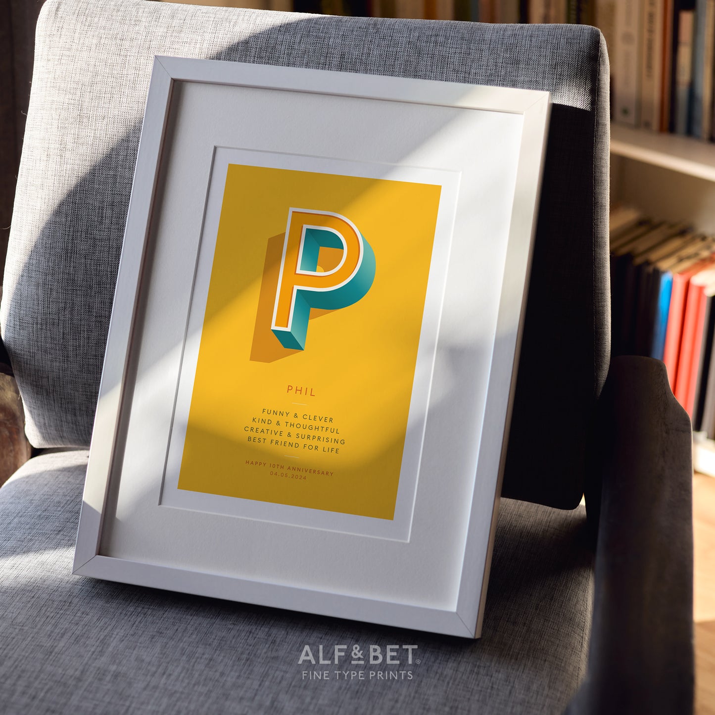 Yellow Personalised Leaving Print from Alf and Bet