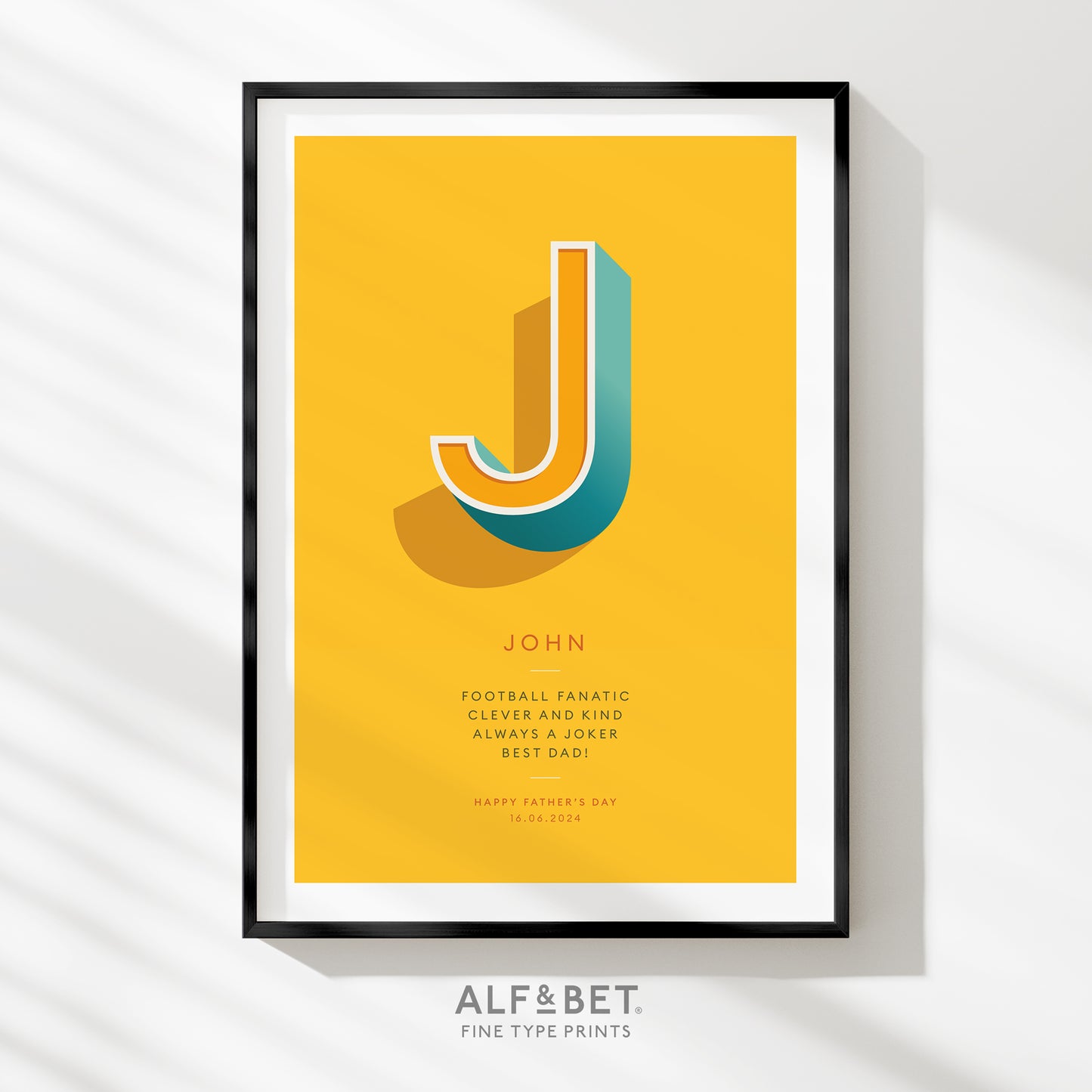 Yellow Personalised Leaving Print from Alf and Bet