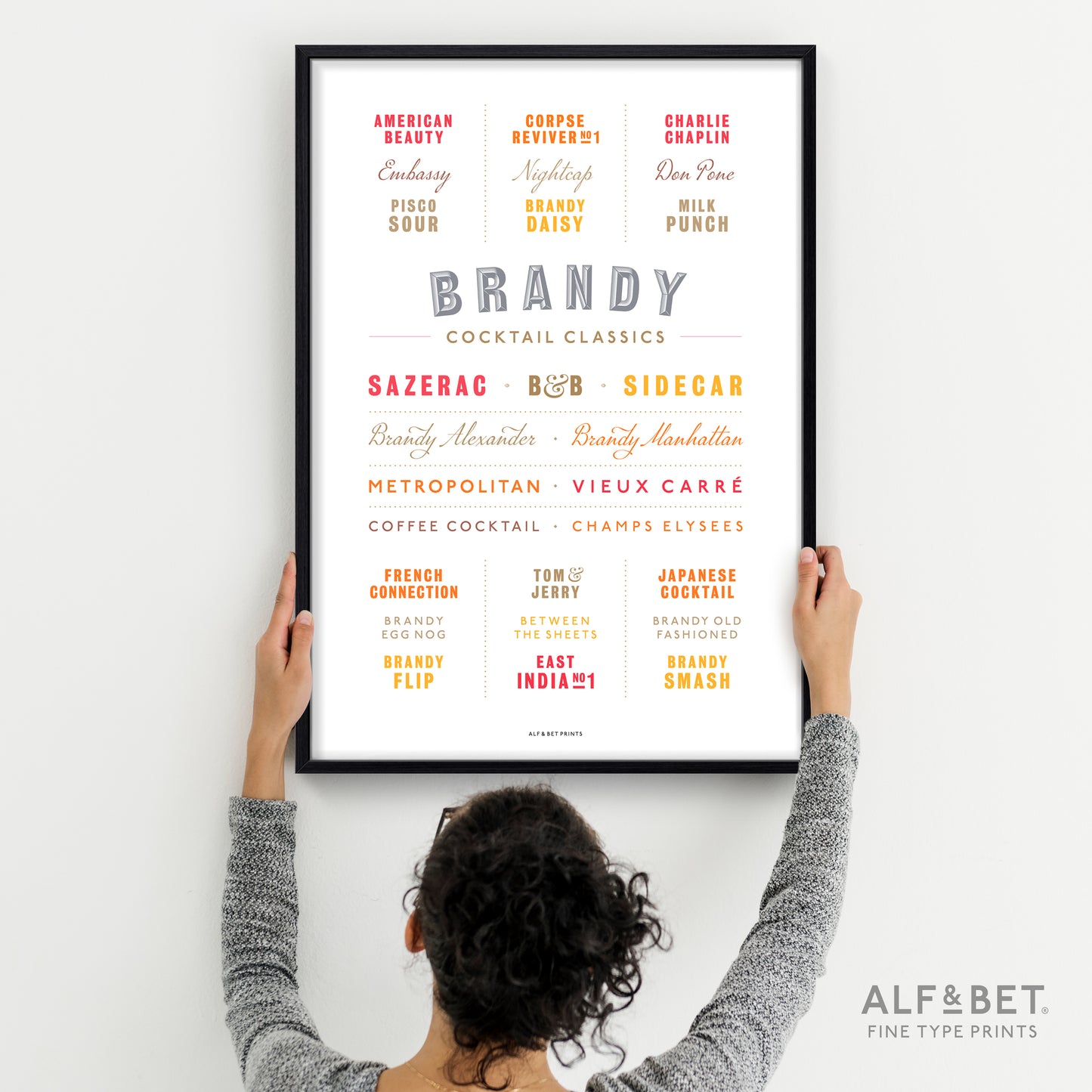 Cocktail Classics - Brandy Print from Alf and Bet.