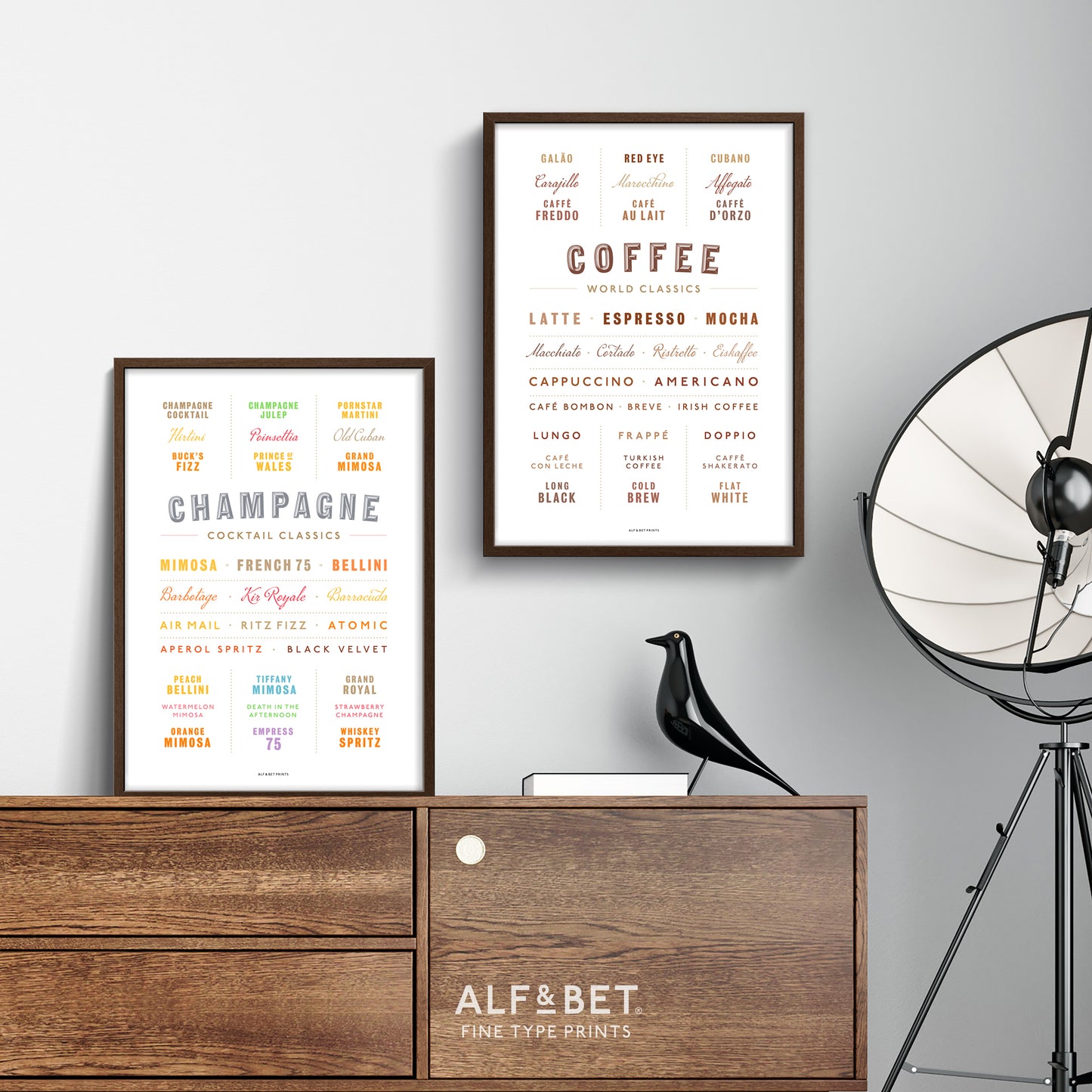 Cocktail Classics - Champagne Print from Alf and Bet.