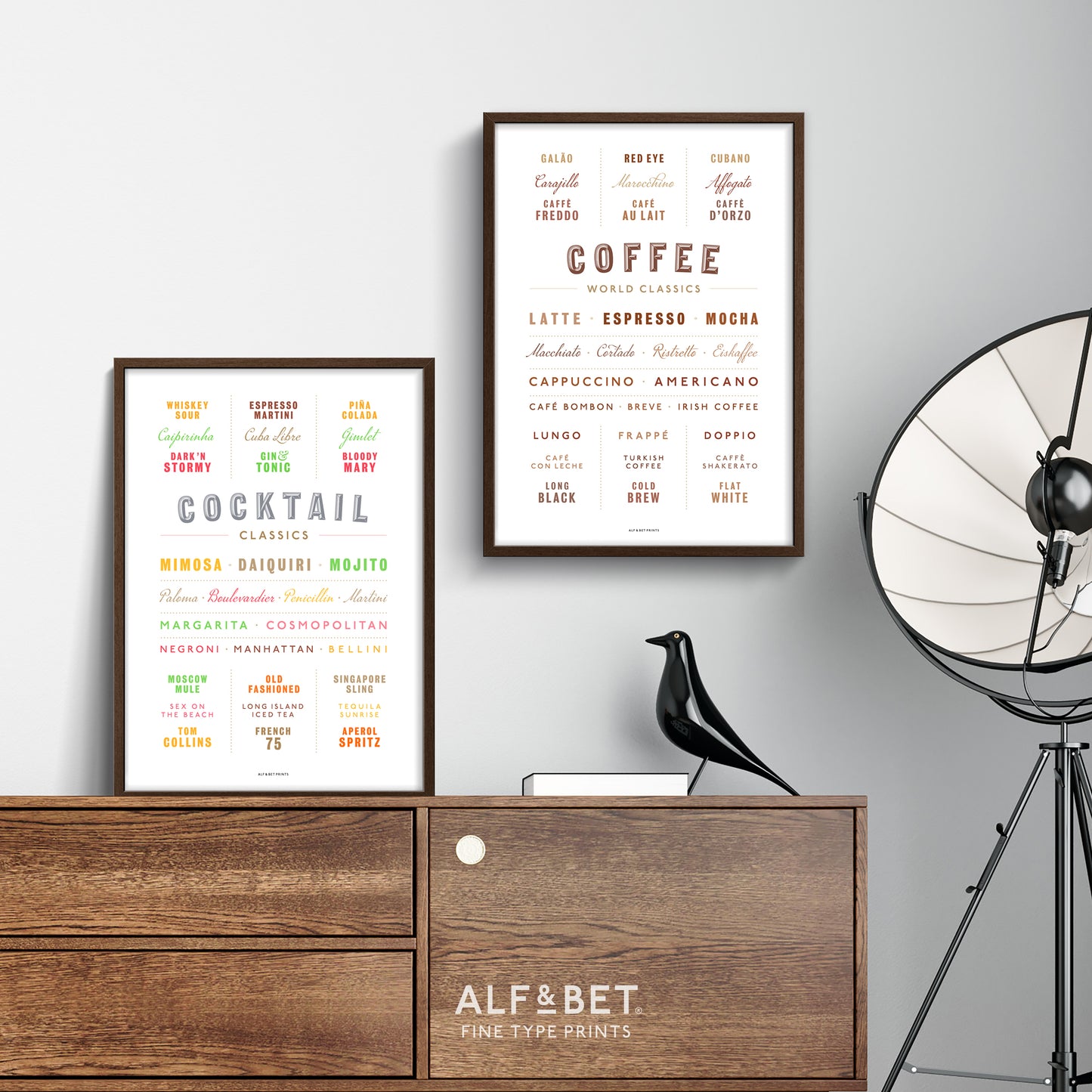 Cocktail Classics Print from Alf and Bet.