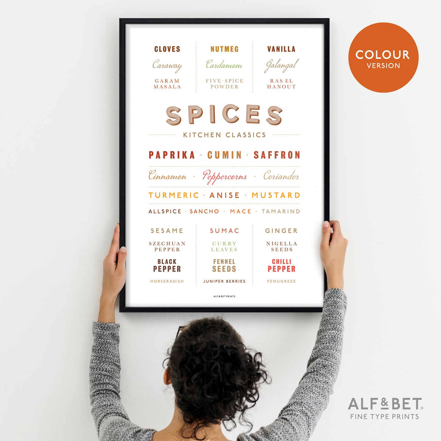Kitchen Classics - Spices Print from Alf and Bet.
