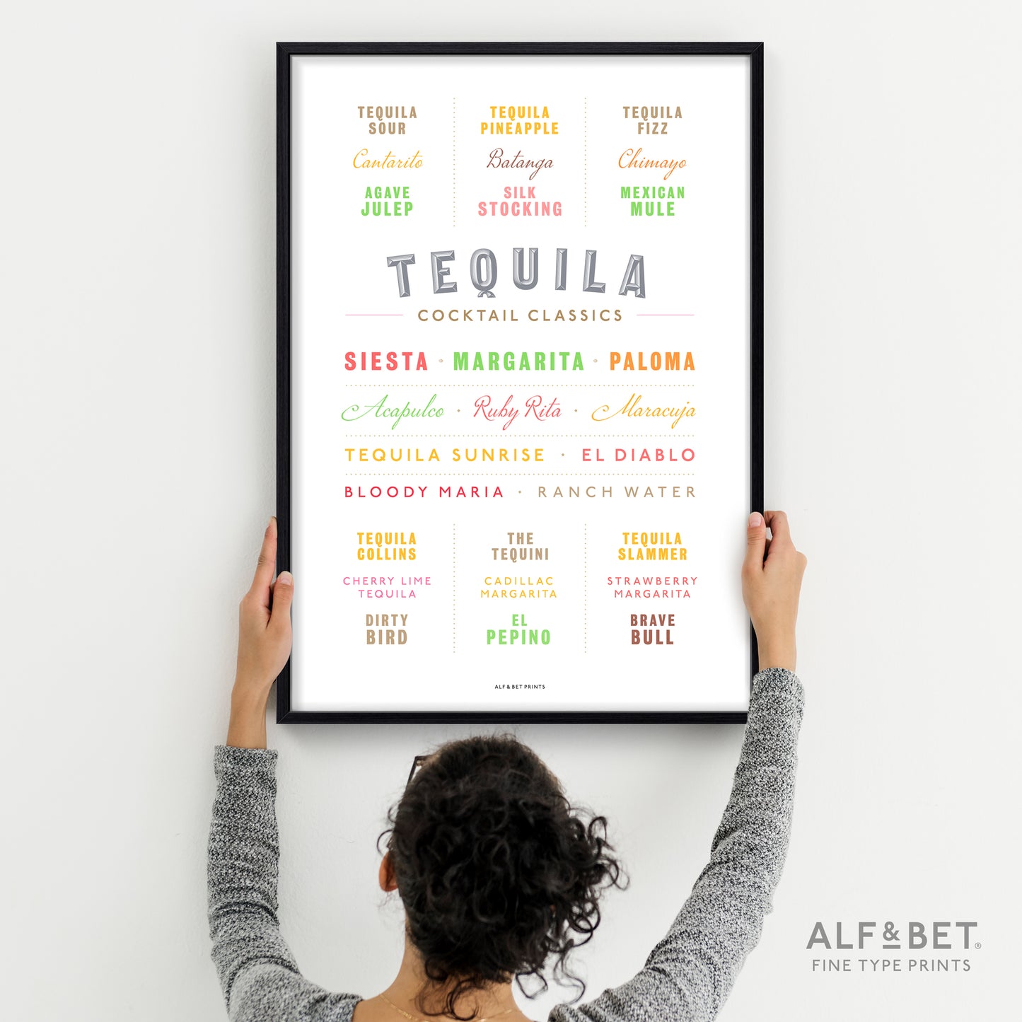 Cocktail Classics - Tequila Print from Alf and Bet.