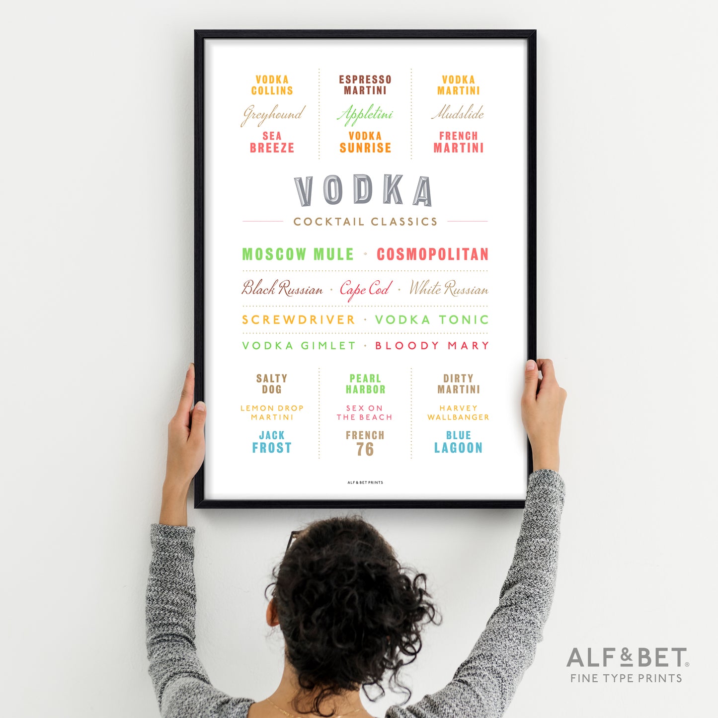 Cocktail Classics - Vodka Print from Alf and Bet.