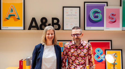 Jon and Karen, founders of Alf & Bet Prints