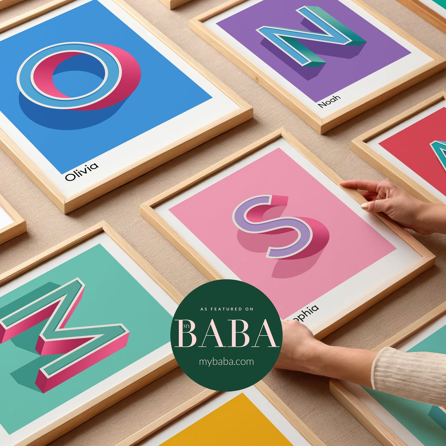 Our Personalised Letter Prints from us at Alf and Bet are featured  on MyBaba.com in one of their Christmas Gift Guide for Kids