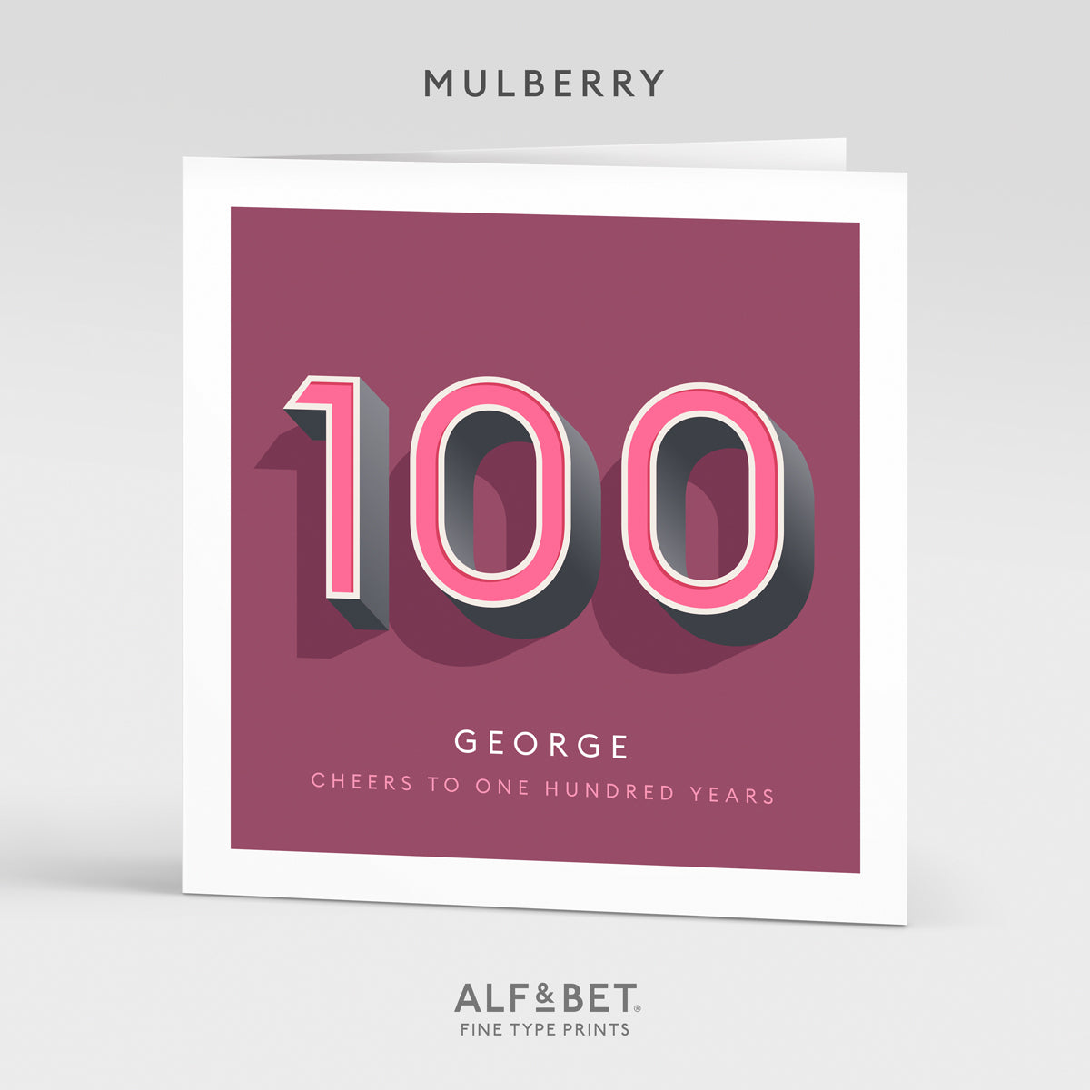 Personalised 100th birthday card