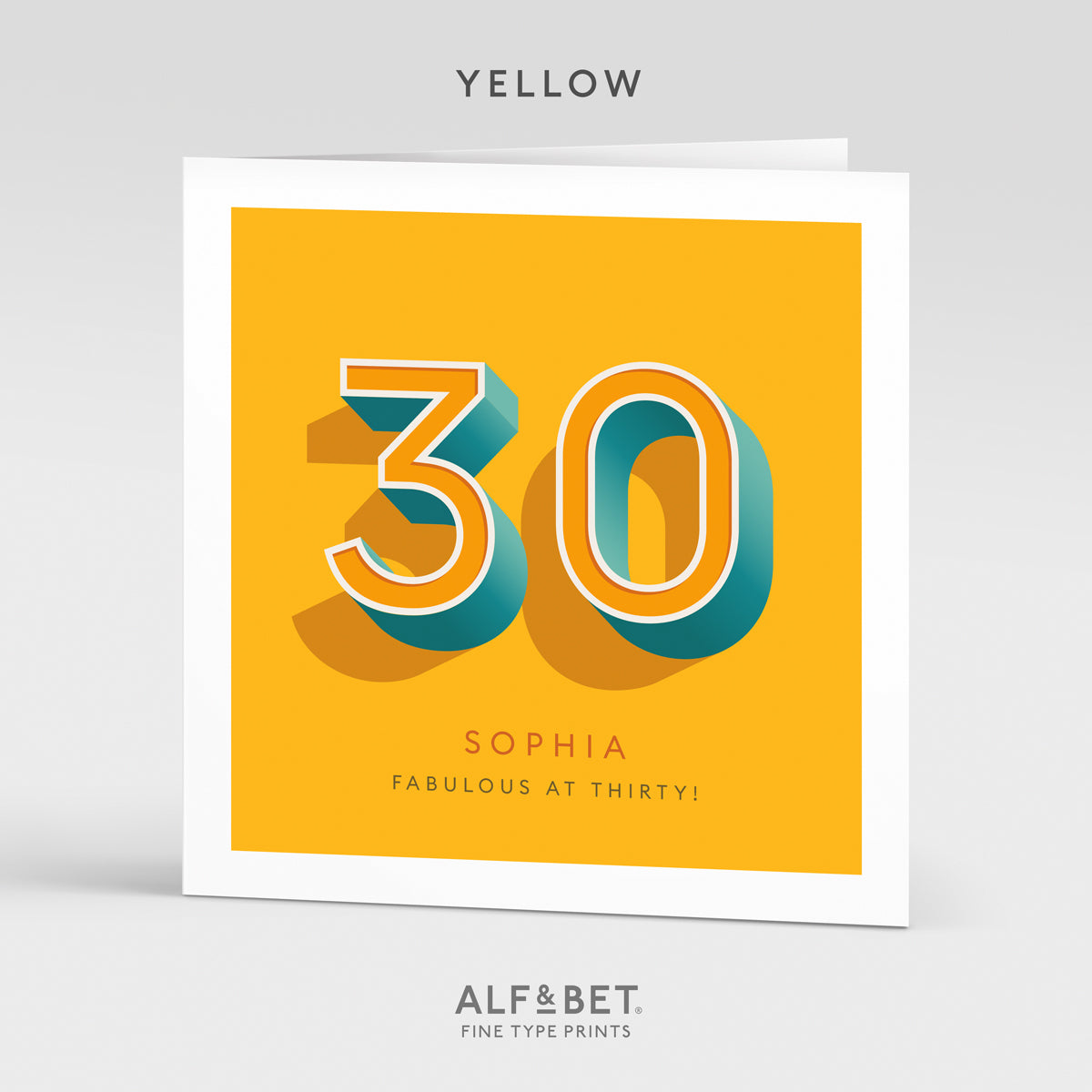 Personalised 30th Birthday Card from Alf and Bet