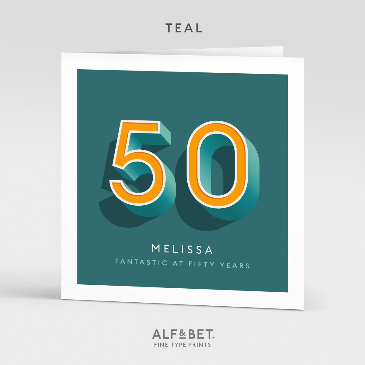 Personalised 50th Birthday Card from Alf and Bet.