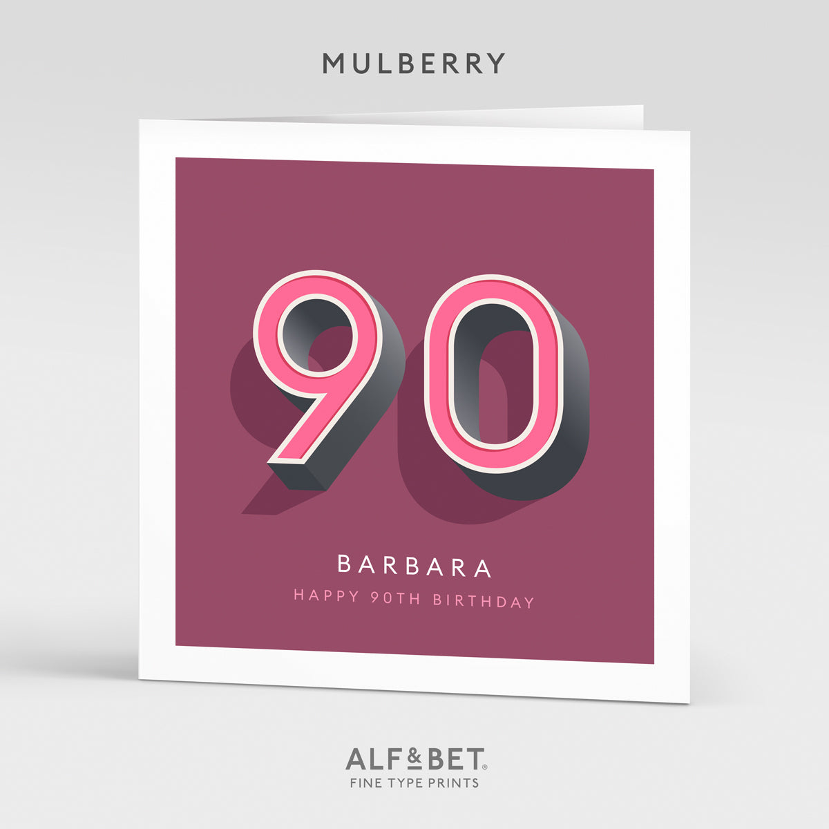 Personalised 90th Birthday Card