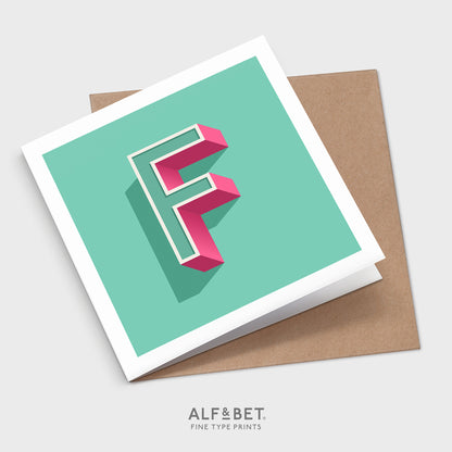 Alphabet Birthday Card - Letter F