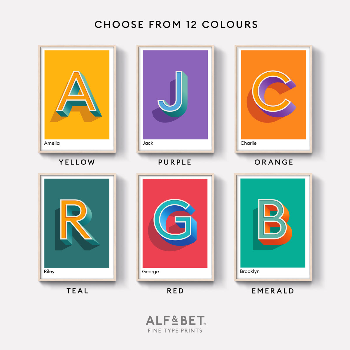 Personalised name and letter print – alfandbetprints