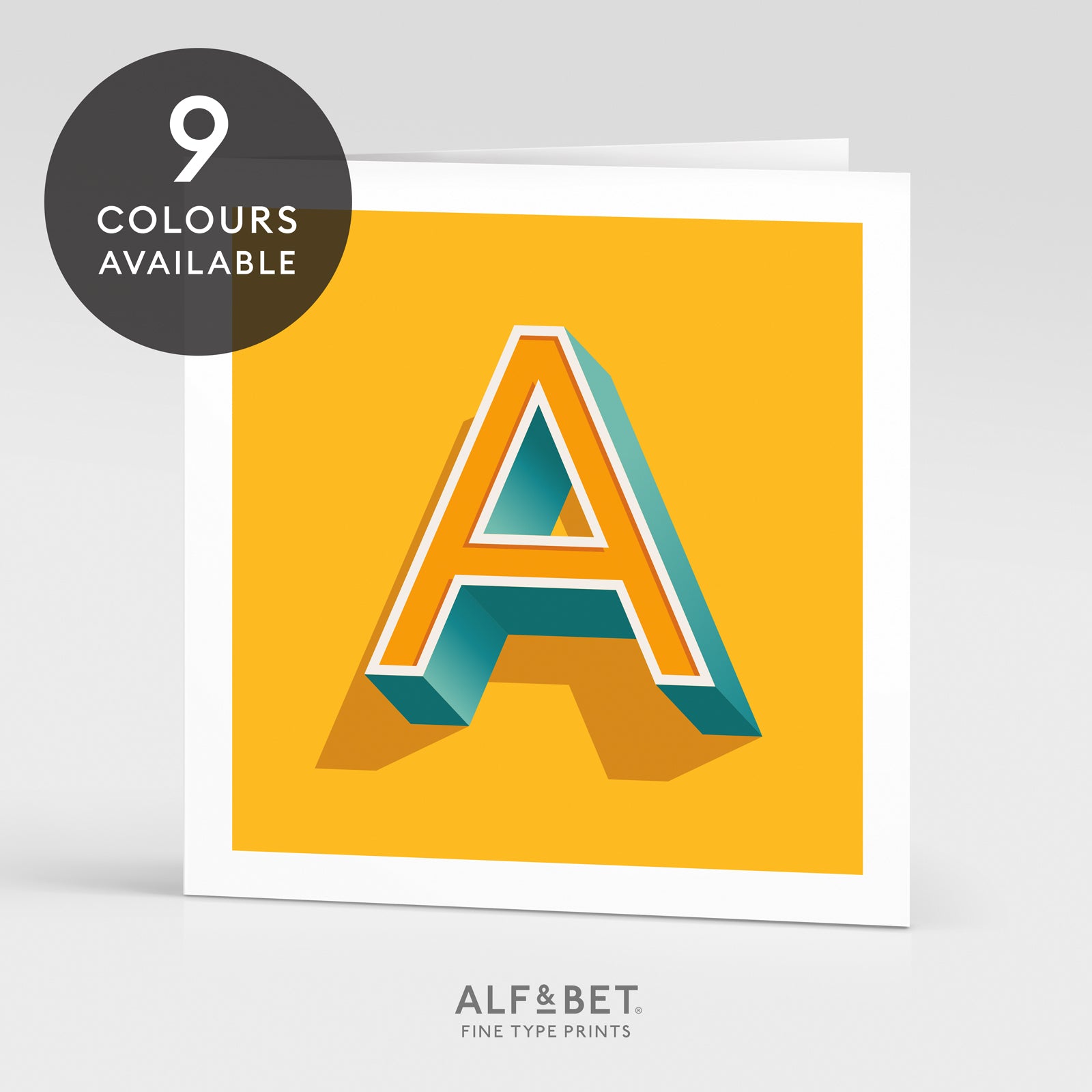 Alphabet birthday card - letter A – alfandbetprints