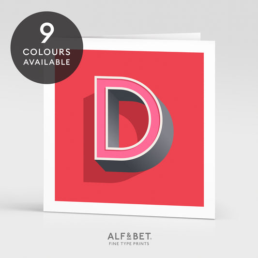 Alphabet birthday card - letter D