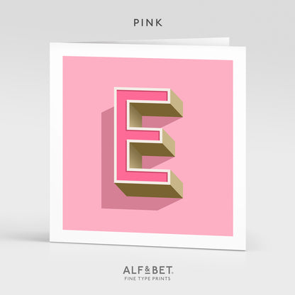 Alphabet Birthday Card - Letter E