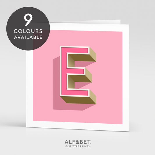 Alphabet birthday card - letter E