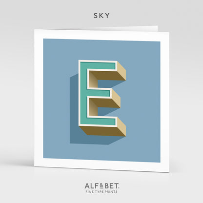 Alphabet Birthday Card - Letter E