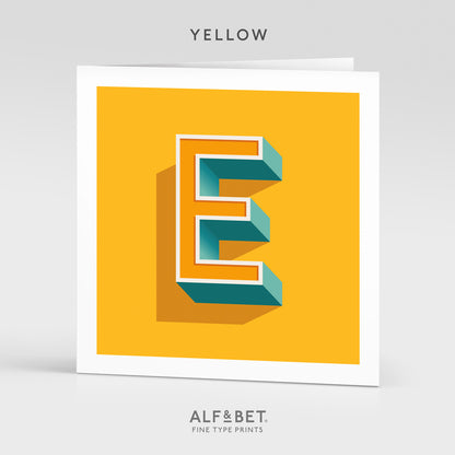 Alphabet Birthday Card - Letter E