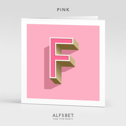 Alphabet Birthday Card - Letter F