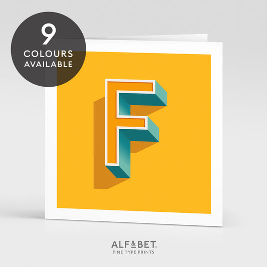 Alphabet birthday card - letter F