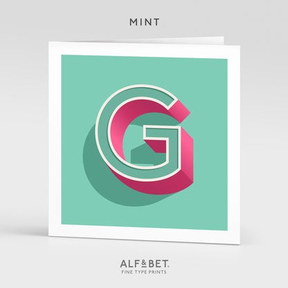 Alphabet Birthday Card - Letter G