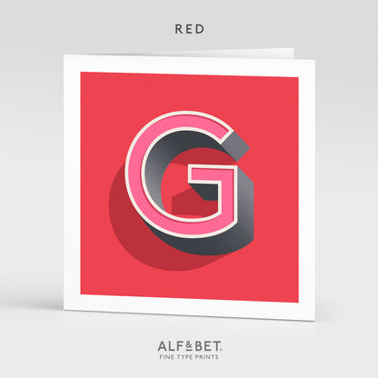 Alphabet Birthday Card - Letter G