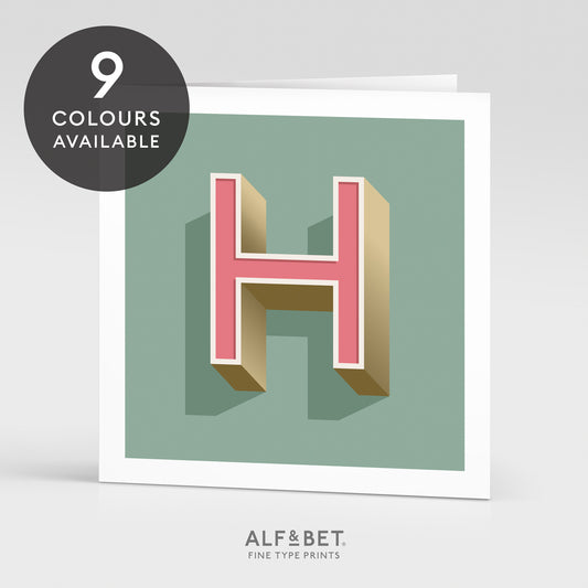 Alphabet birthday card - letter H