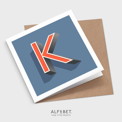 Alphabet Birthday Card - Letter K