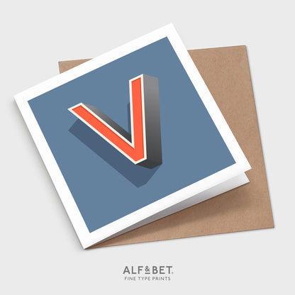 Alphabet Birthday Card - Letter V