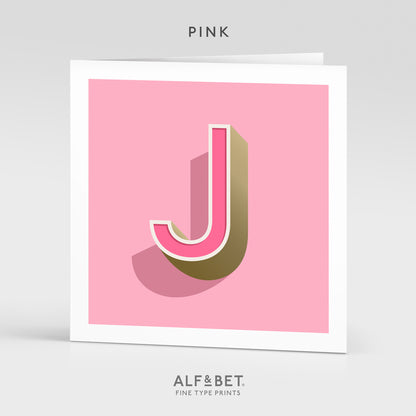 Alphabet Birthday Card - Letter J