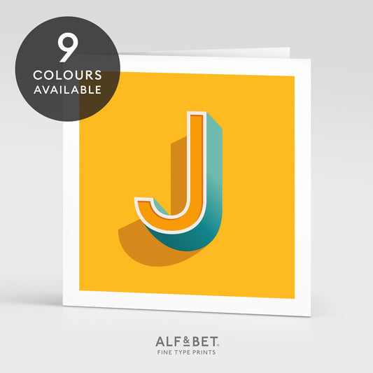 Alphabet birthday card - letter J