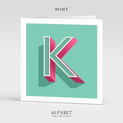 Alphabet Birthday Card - Letter K