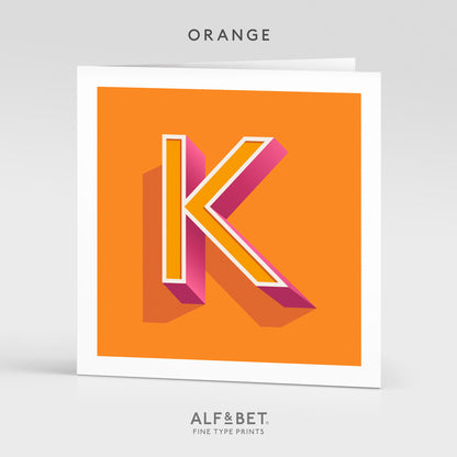 Alphabet Birthday Card - Letter K