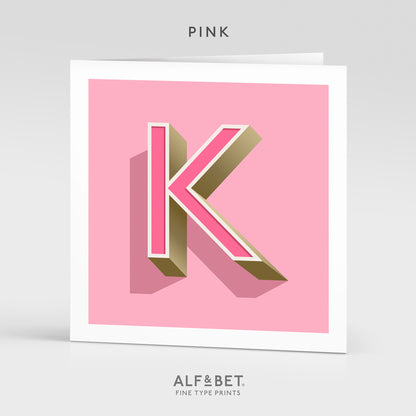 Alphabet Birthday Card - Letter K