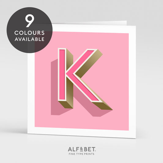 Alphabet birthday card - letter K