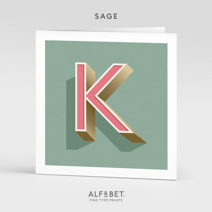 Alphabet Birthday Card - Letter K