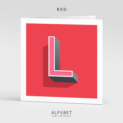 Alphabet Birthday Card - Letter L