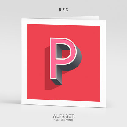 Alphabet Birthday Card - Letter P