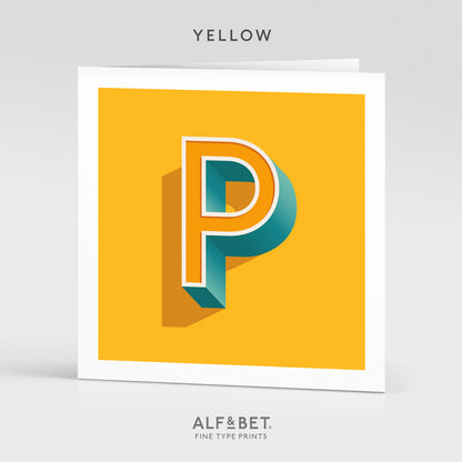 Alphabet Birthday Card - Letter P