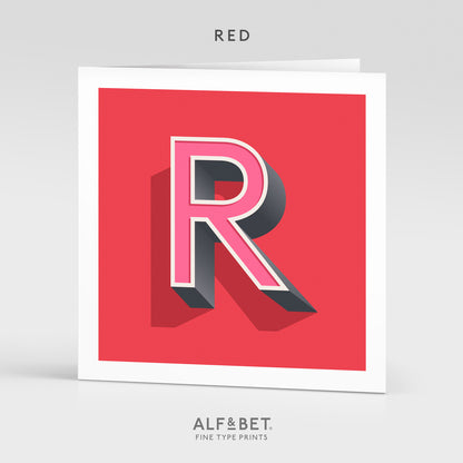 Alphabet Birthday Card - Letter R