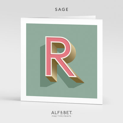 Alphabet Birthday Card - Letter R