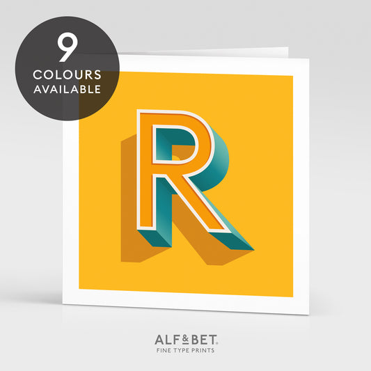 Alphabet birthday card - letter R