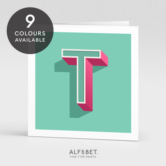 Alphabet birthday card - letter T