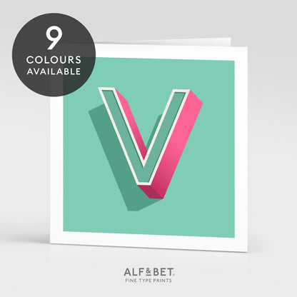 Alphabet Birthday Card - Letter V