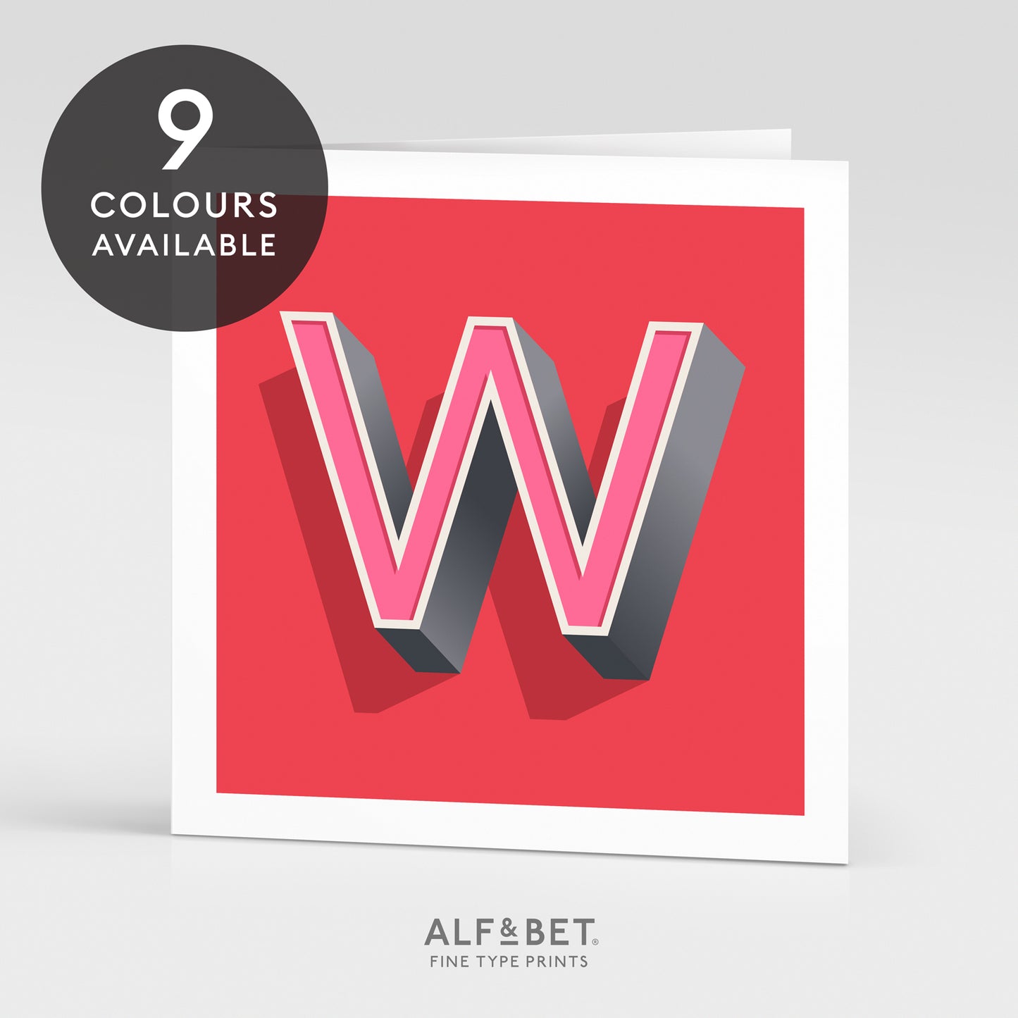 Alphabet Birthday Card - Letter W