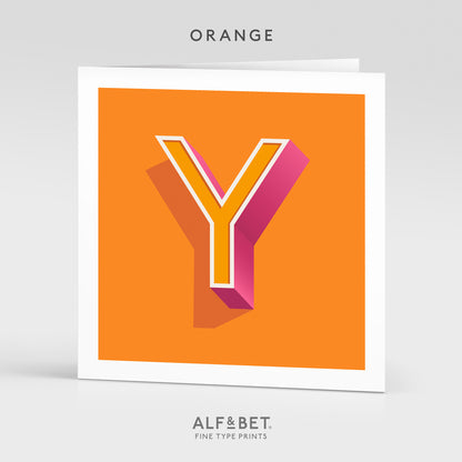 Alphabet Birthday Card - Letter Y