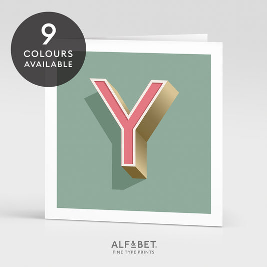 Alphabet Birthday Card - Letter Y