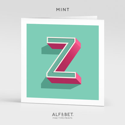 Alphabet Birthday Card - Letter Z